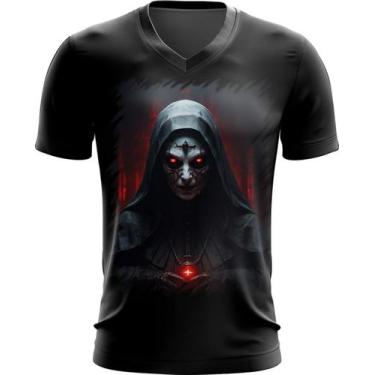 Imagem de Camiseta Gola V Freira do Mal Terror Possuída 7 - Kasubeck Store®, INF