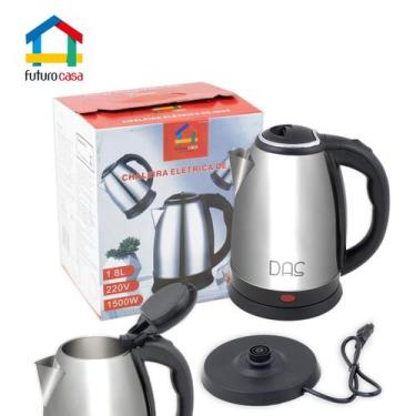 Imagem de Chaleira Elétrica Inox 1,8 Litros 1500W Jarra Sem Fio Rápida 127v/220v