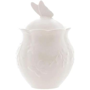 Imagem de Açucareiro de porcelana Butterfly Flower Lyor 370 ml 9,5x9,5x13,5