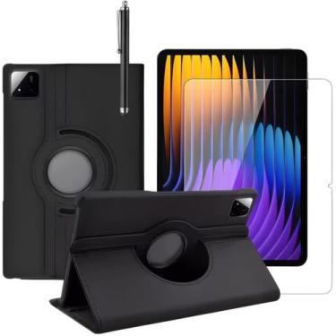 Imagem de Kit Capa Couro Giratória + Película de Vidro + Caneta Touch Para Xiaom