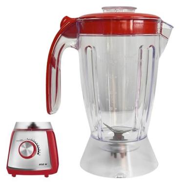 Imagem de Jarra Copo Liquidificador Compatível Mondial L900W L850W Tampa Vermelh