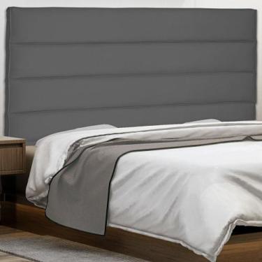 Imagem de Cabeceira Estofada Cama Box Casal La Italian 140cm Suede Cinza - Abmaz