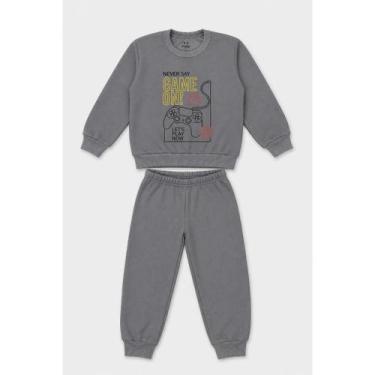Imagem de Conjunto Infantil Mini Urban Style Moletom Peluciado Menino Inverno - 