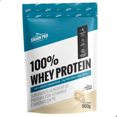 Imagem de 100% Whey Protein Concentrado Refil 900g Shark Pro, Chocolate Branco