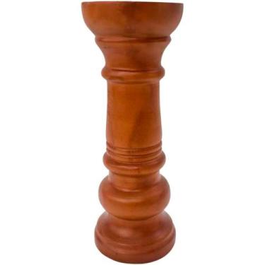 Imagem de CASTIÇAL PORTA VELA HOME&CO MADEIRA 37x13x13cm NATURAL