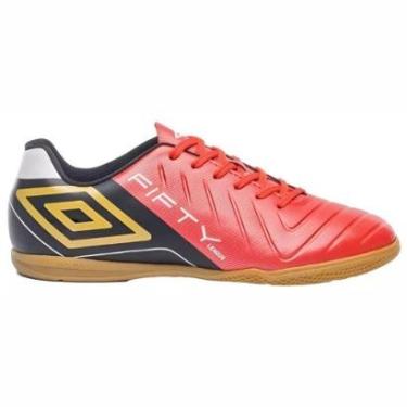 Imagem de Chuteira Futsal Umbro Fifty VI Unissex Vermelho Preto-Unissex