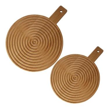 Imagem de Kit Tábuas De Cozinha Churrasco Bambu Resistente 36cm e 27cm - LYOR