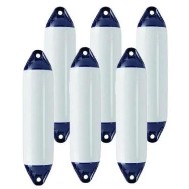 Imagem de Defensa Náutica F0 11x41 Branca Inflável Barco Lancha Kit 6 - Seaflo