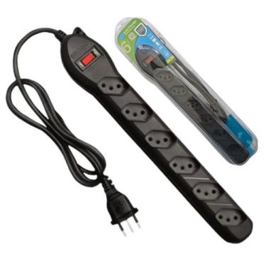 Imagem de Filtro de Linha 6 Tomadas com Circuit Break - Qualitronix, Preto