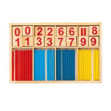 Imagem de Brinquedo BRW Madeira Aprendendo as Operações 88 Pçs
