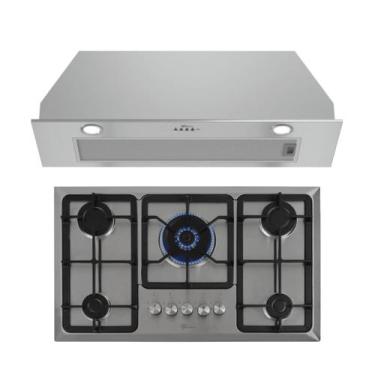 Imagem de Kit Infinity Fischer: Coifa de Embutir e Cooktop a Gás 5B Inox, 127