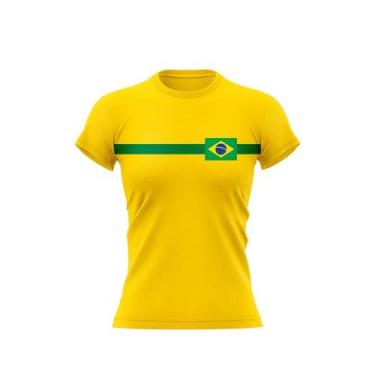 Imagem de Camisa Feminina Especial da Copa Camiseta Amarela Mar Negro P, GG