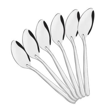 Imagem de Colher de Sopa em aço inox 18cm x 0,6mm UD999 kit 6pçs - 123 til