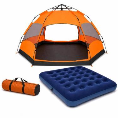 Imagem de Kit Barraca Camping 58 Pessoas com Colchão Casal Inflável Ômega - OMEG
