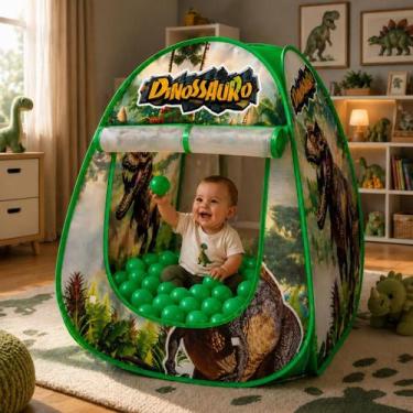 Imagem de Barraca Infantil Dobrável 50 Bolinhas de Uma Cor - DM Toys, Verde