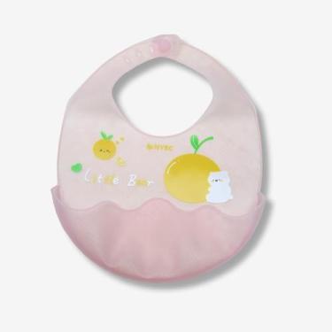Imagem de Babador Liso Infantil Translúcido Rosa Nybc Beauty