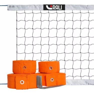 Imagem de Kit Vôlei De Praia Oficial Rede c/ 4 Faixas Marcação Quadra 8x16 - Ral