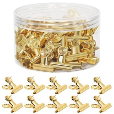 Imagem de Clipes de Alfinete ChicRange 60 Peças Metal Dourado 3 cm