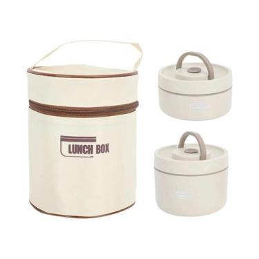 Imagem de Marmita Térmica De Aço Inoxidável Isolada Com Bolsa Para Estudantes, R