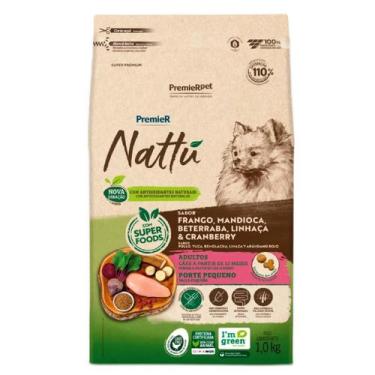 Imagem de Ração Premier Nattu Cães Adultos Pequeno Porte Mandioca 1Kg