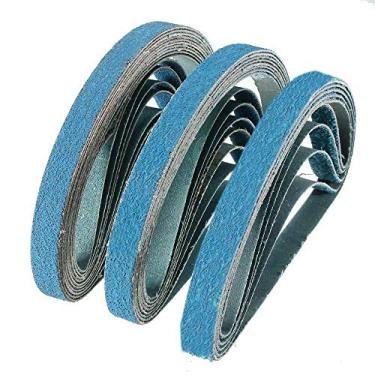 Imagem de 30 pcs Cintos de lixamento Zircônia azul 40 60 80 grão 1 / 2x18 polegadas Sander moagem YYDFPIIA