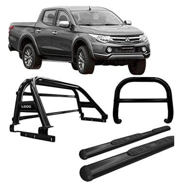 Imagem de Kit Quebra Mato +Estribo Oval +Santo Ant Duplo 20 L200 Preto