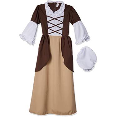 Imagem de RG Costumes Camponesa Colonial Feminina, Marrom/bronze, 12-14/Large