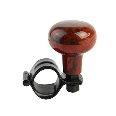 Imagem de Rellix Maçaneta giratória para volante Woodgrain | Ajuste universal para todos os carros, caminhões, semifinais, tratores, barcos, carrinhos de golfe | Acessório de alça elétrica suicida