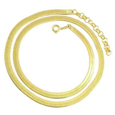 Imagem de Corrente Feminina 40/45Cm 4Mm Largura Folheada Ouro Cr587