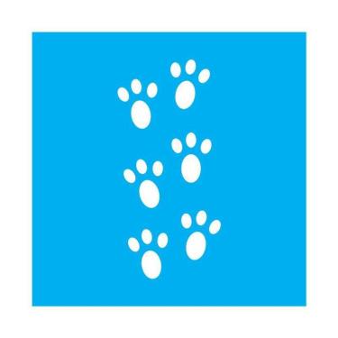 Imagem de Stencil Tamako Pegadas Coelho - 30X30Cm - Ref 9847