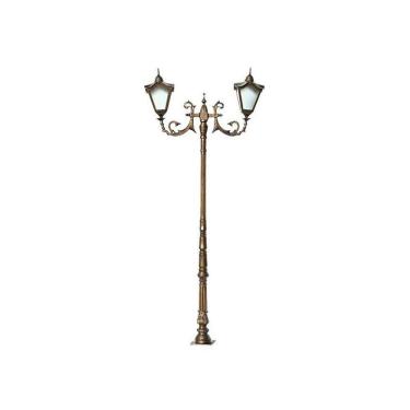 Imagem de Poste Colonial Bari para Jardim Alumínio 02 Luminária 2,53m