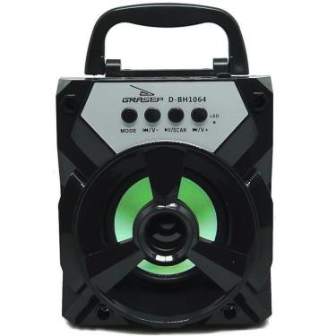 Imagem de Caixa Som Portátil Bluetooth Mp3 Pen Drive Radio Fm Auxiliar 8w Aero D-bh1064 Preto