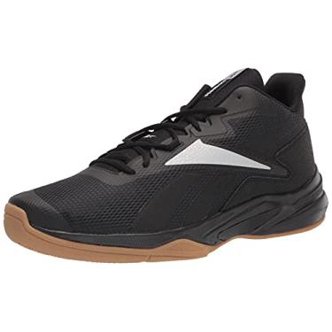 Imagem de Reebok Tênis de couro clássico unissex, Preto/prata metálico/branco, 41