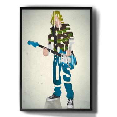 Imagem de Quadro decorativo Emoldurado Kurt Cobain Nirvana Arte Frases para sala quarto