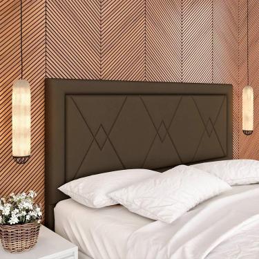 Imagem de Cabeceira Estofada Para Cama Queen Valência Marrom- M. Arapongas