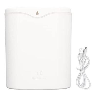 Imagem de Zerodis Umidificador de mesa USB, 2 modos, 2 litros, umidificador silencioso, pulverizador duplo, umidificador hidratante para quarto, umidificador silencioso de mesa com luz noturna (branco elegante)