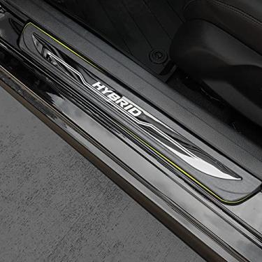 Imagem de Acessórios de carro Protetor de peitoril de porta para Dodge Hornet 2023, peças de aço automotivas, proteção de entrada de porta de aço capas de acabamento (com logotipo HYBRID)