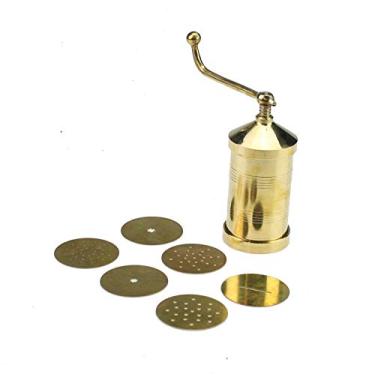 Imagem de Tanish Trading Sev Sanch Máquina de macarrão, manual Sev Sancha macarrão espaguete Murukku Chakli Bhujia Maker Indian Snack Maker com 6 pratos diferentes