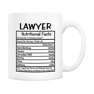 Imagem de 5Aup Gifts Advogado Nutritional Facts Caneca de café , Novo Presente Divertido Novidade de Amigo Co-Trabalhador Colleague para Aniversário, 295 ml Copos de Cerâmica