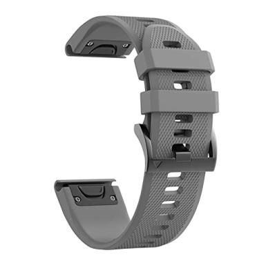 Imagem de DFAMIN 26 22MM pulseiras de relógio para Garmin Fenix 5 5X Plus 3 3 HR 6X 6 6S S60 MK1 relógio silicone de liberação rápida pulseira de ajuste fácil (cor: cinza, tamanho: 22mm)