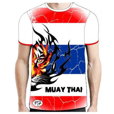 Imagem de Camisa Camiseta Muay Thai Thailand Tiger - Fb-2061 - Branca - Fight Br