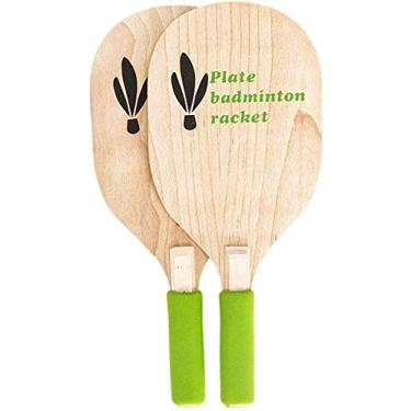 Imagem de JWCN Conjunto de raquete de raquete de badminton e raquete de raquete de madeira conjunto de raquete de madeira jogo ao ar livre para adultos crianças com 2 bolas de pingue-pongue 10 peteca - jardim atualizado