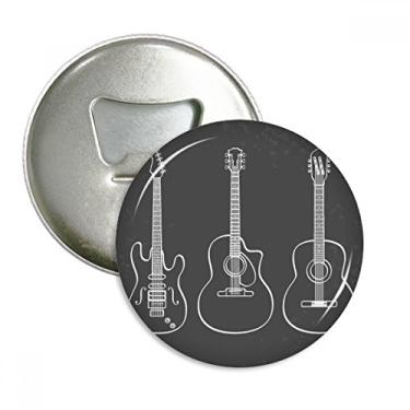Imagem de Combinação de instrumentos musicais de violão, abridor de garrafas, ímã de geladeira, emblema multifuncional