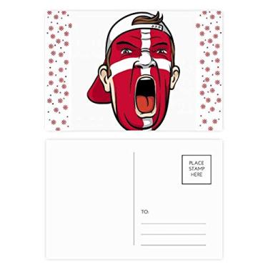 Imagem de Bandeira da Dinamarca para maquiagem facial boné de cabeça de Natal flor de celebração cartão postal de bênção