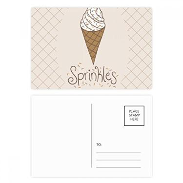 Imagem de Conjunto de cartão postal de sorvete doce com agulha colorida de chocolate cartão de agradecimento