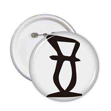 Imagem de Inscrição de osso sobrenome chinês personagem Zheng pinos crachá botão emblema acessório decoração 5 peças