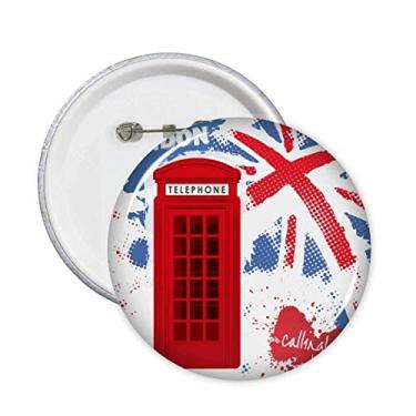 Imagem de Grã-Bretanha Reino Unido Londres Bandeira Vermelha Pinos de Cabine Telefônica Botão Emblema Acessório Decoração 5 peças