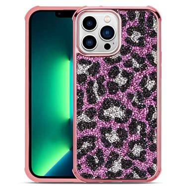 Imagem de Capa de telefone com brilho de leopardo para iPhone 14 13 12 11 Pro Max XR XS X 7 8 Plus SE Mini Estética Capa de Telefone, Rosa, Para iPhone 7 Plus