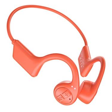 Imagem de Fones de ouvido de condução óssea X7, fones de ouvido Bluetooth sem fio com microfone, fones de ouvido esportivos resistentes ao suor para corrida, exercícios, ginástica, ciclismo (Laranja)
