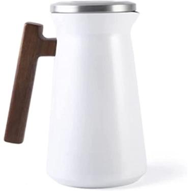 Imagem de REJOON Percolador Pote de Café Aço Inoxidável Portátil Isolamento Doméstico Pote de Café Brewing Thermos Kettle Barista Eletrodomésticos Suprimentos de Café (Cor: Branco)